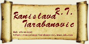 Ranislava Tarabanović vizit kartica